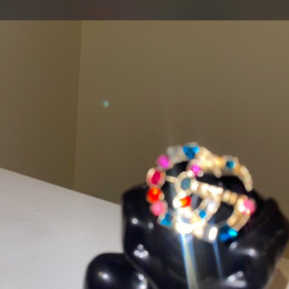 Gold-Tone Multicolor Crystal Statement Ring - Women Jewelry